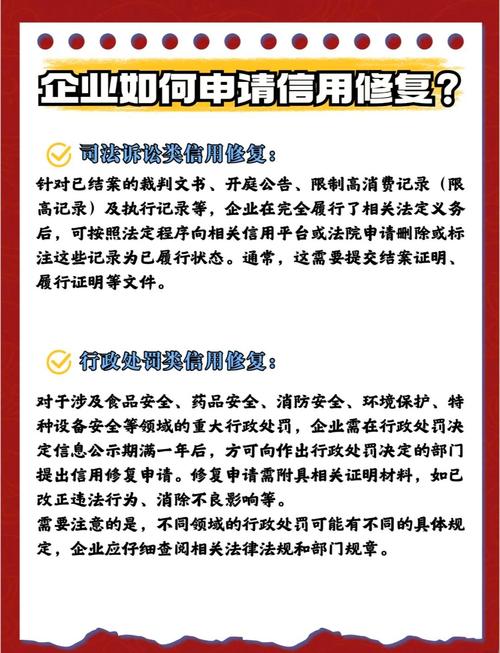 困难企业信用修复的常用方法