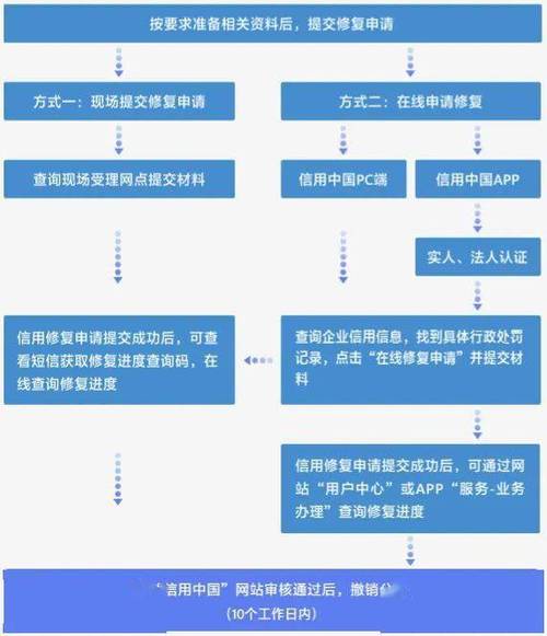 进行企业信用修复的步骤